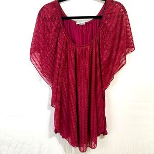 Cha Cha Vente Women's Plus Size Butterfly Sleeve Top Size 2X Lined